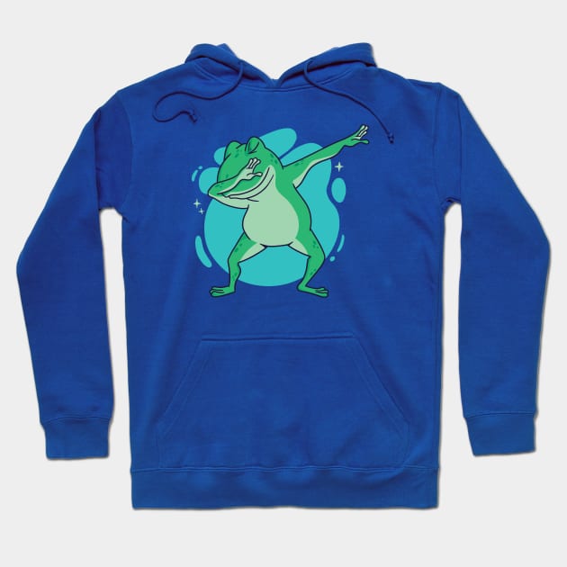 Cute Dabbing Frog Cartoon Hoodie by SLAG_Creative